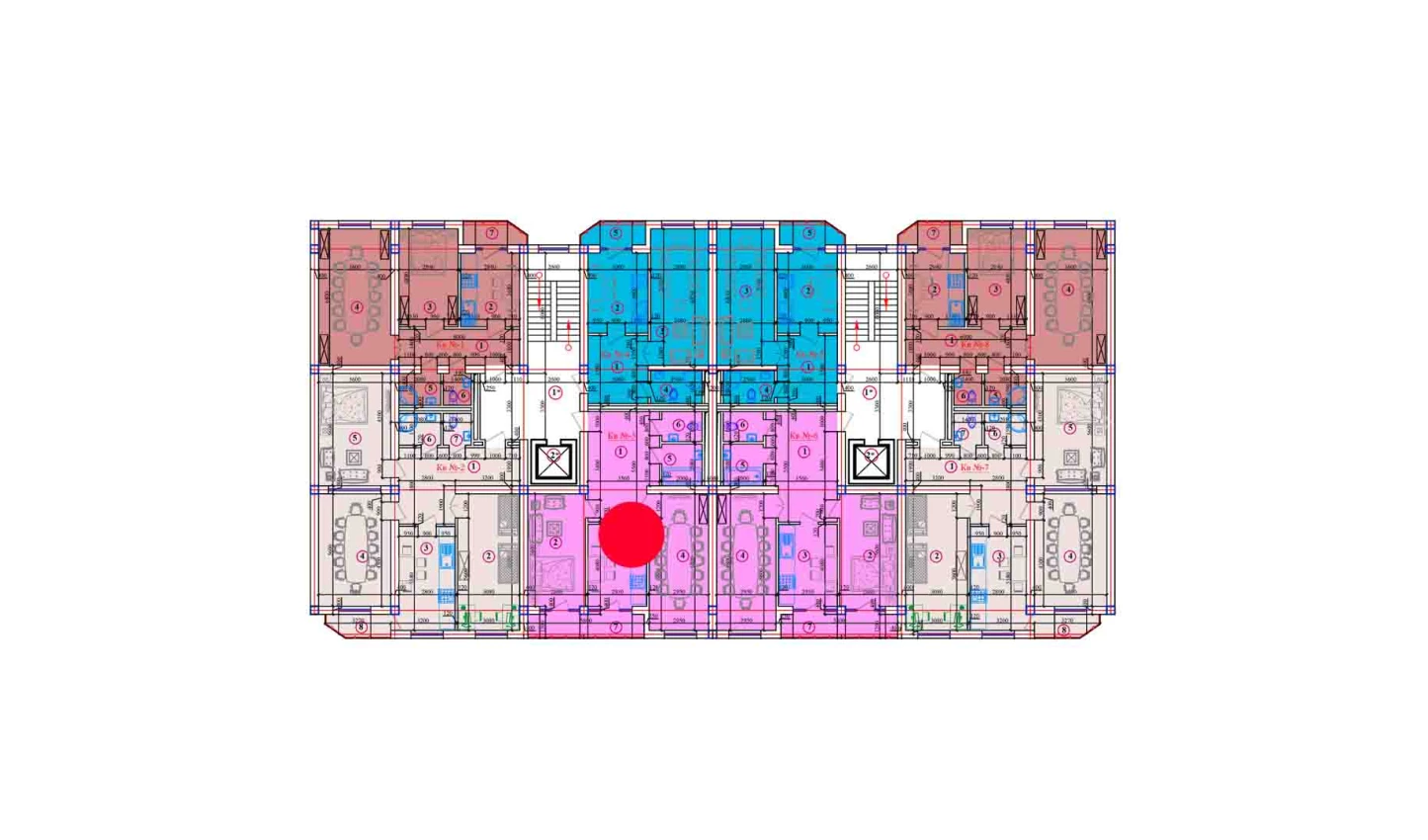 2-xonali xonadon 97.15 m²  5/5 qavat