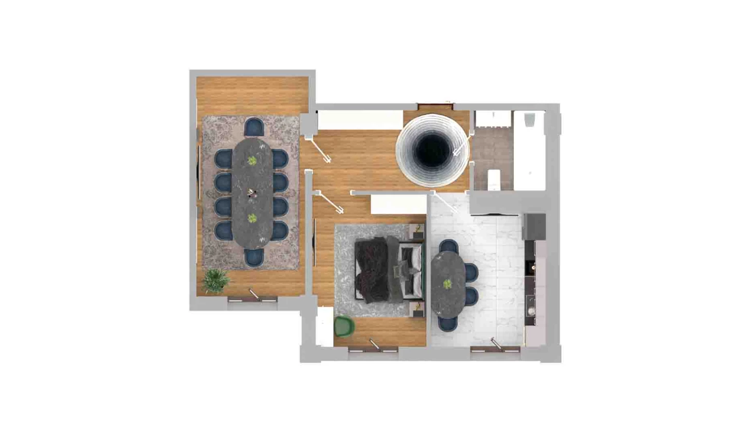 2-комнатная квартира 58.61 м²  5/5 этаж