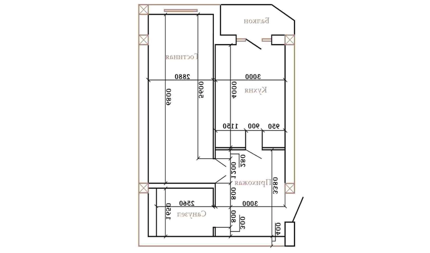 1-xonali xonadon 61 m²  5/5 qavat