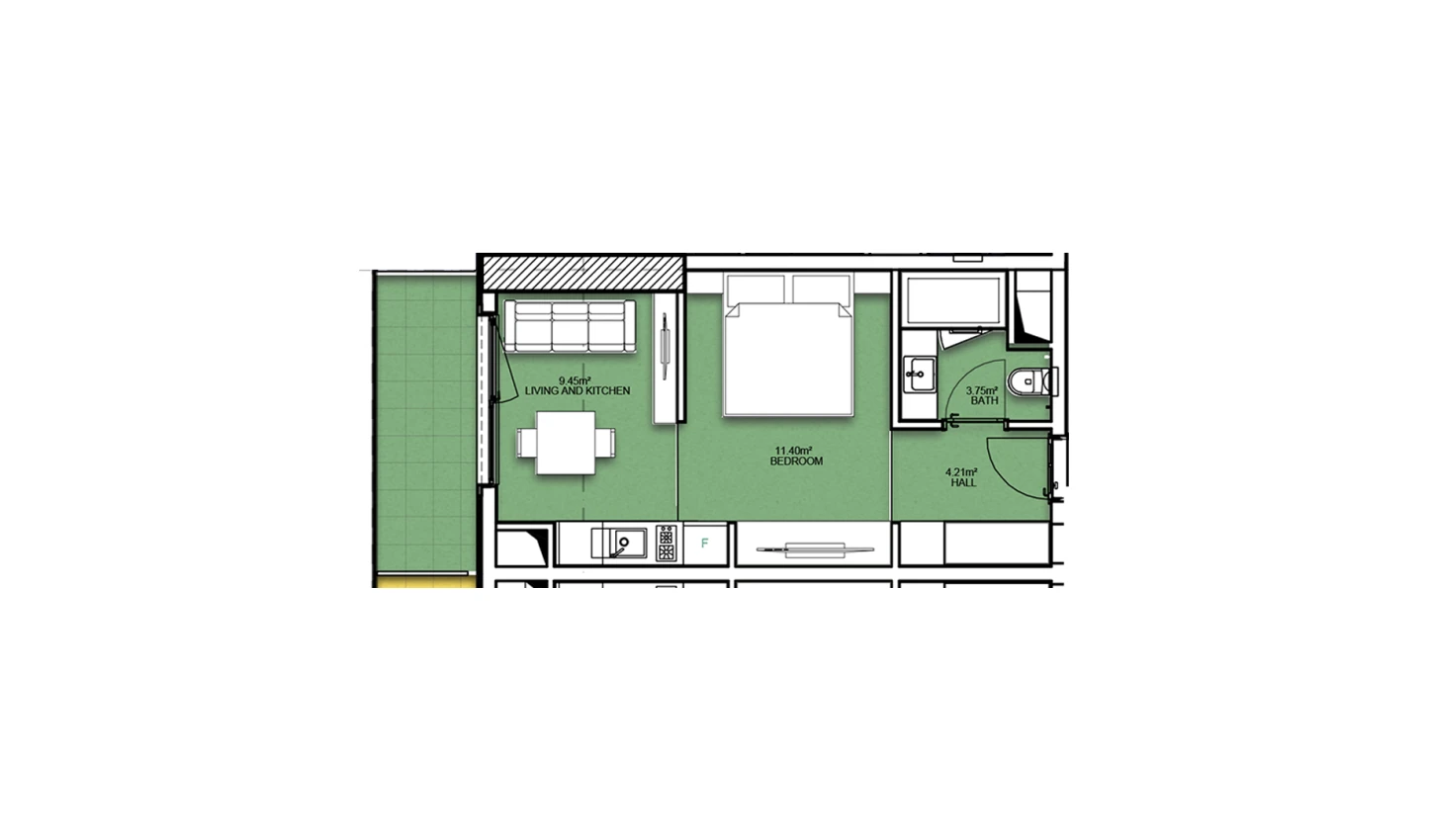 1-комнатная квартира 35.48 м²  13/13 этаж