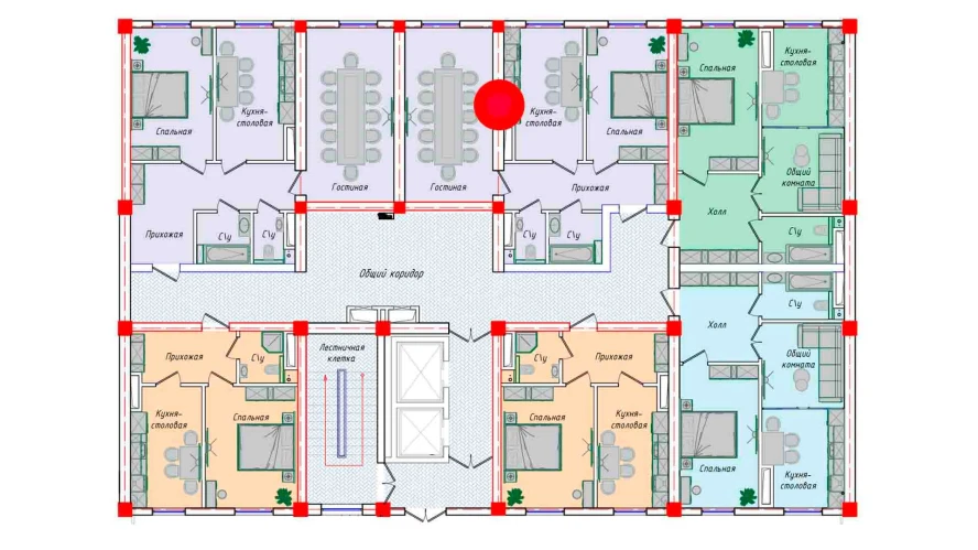 2-комнатная квартира 64.42 м²  1/1 этаж