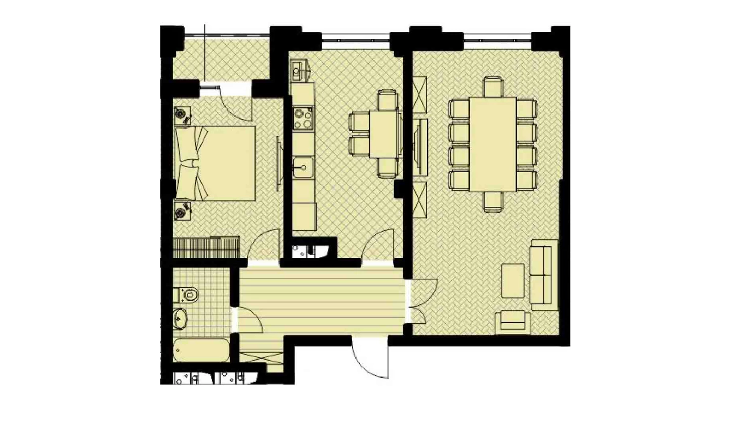 2-комнатная квартира 71.1 м²  3/3 этаж