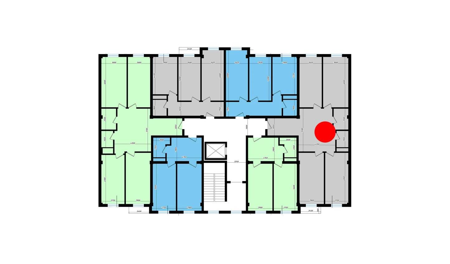 3-комнатная квартира 109.1 м²  6/6 этаж