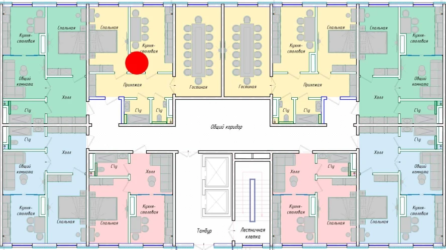 2-комнатная квартира 68.56 м²  1/1 этаж