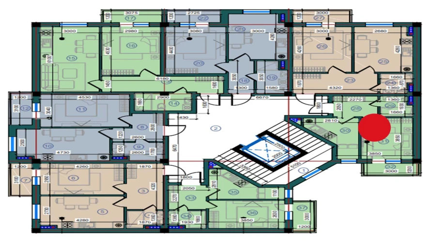 1-xonali xonadon 29.9 m²  5/5 qavat