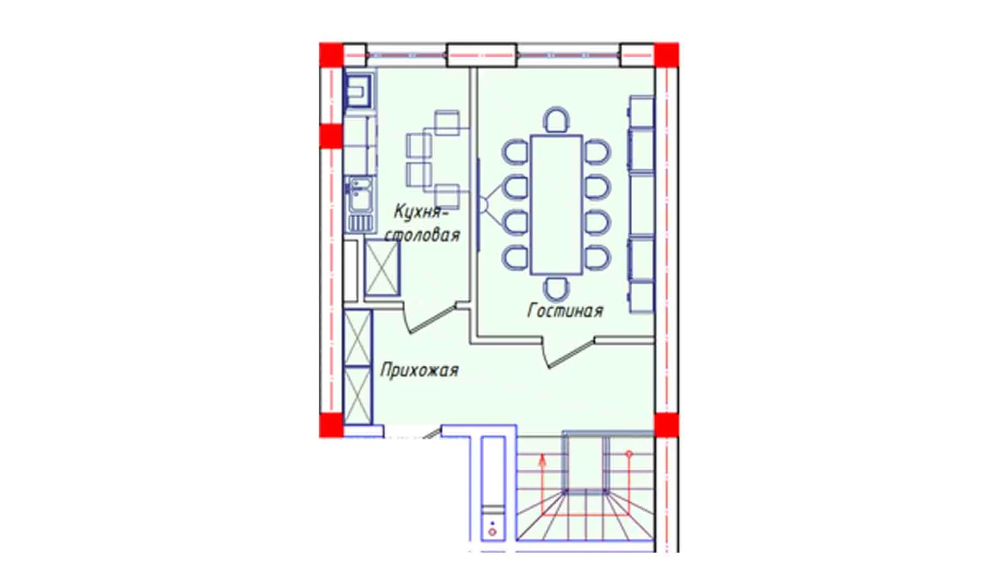 3-xonali xonadon 88.4 m²  1/1 qavat