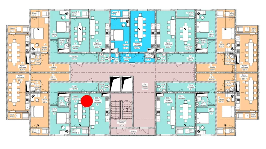 3-xonali xonadon 68.71 m²  15/15 qavat