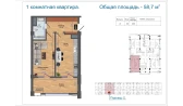 1-комн. квартира 58.7 м²  11/14 этаж | Жилой комплекс Avia Palace