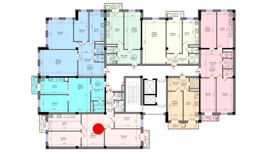 4-xonali xonadon 105.5 m²  5/5 qavat