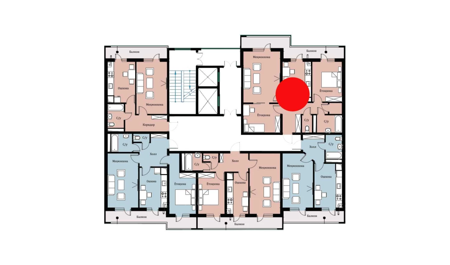 3-комнатная квартира 70.02 м²  8/8 этаж