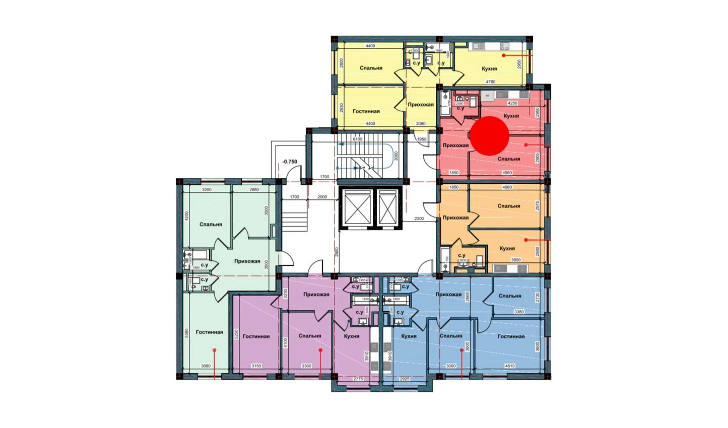 1-комнатная квартира 41.4 м²  2/2 этаж