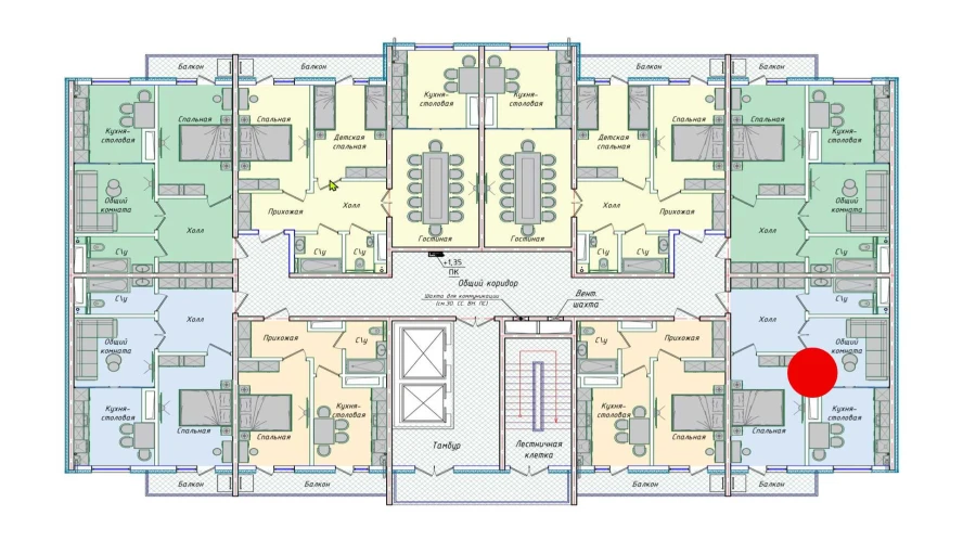 2-xonali xonadon 50.7 m²  16/16 qavat