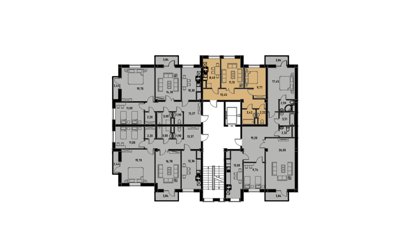 2-комнатная квартира 48.39 м²  5/5 этаж