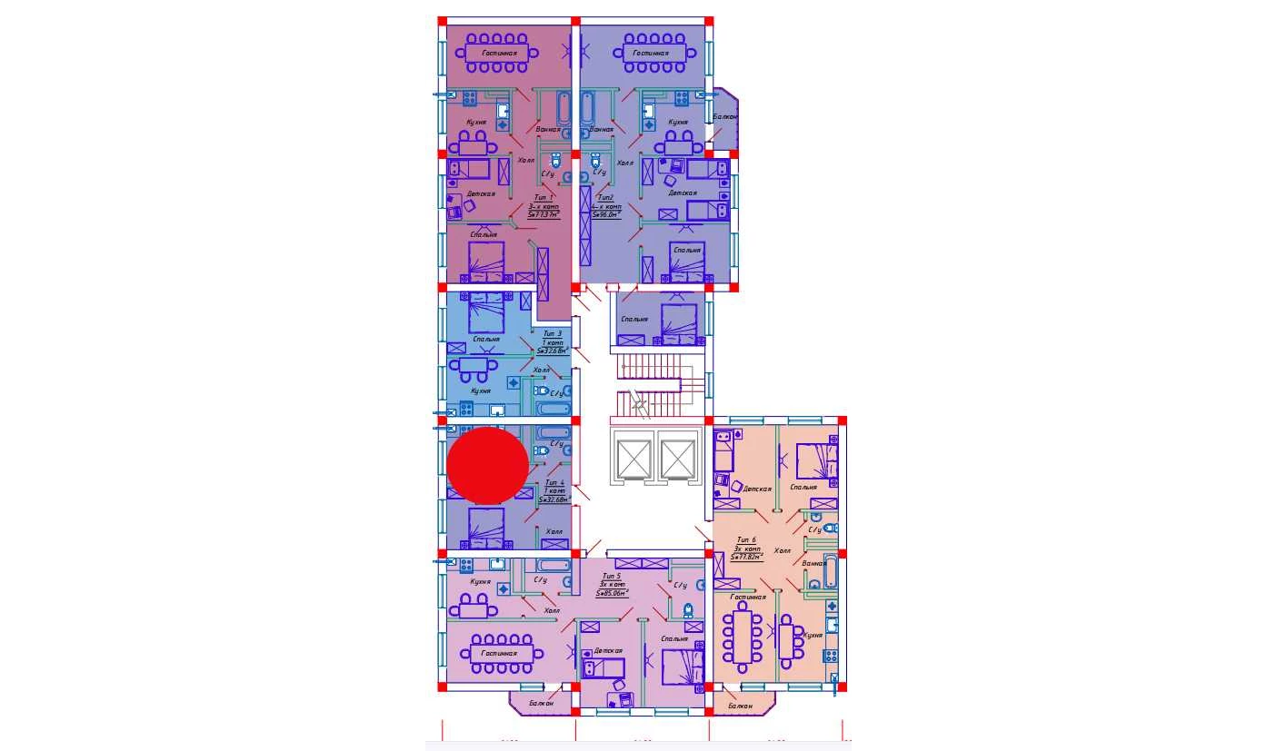 1-xonali xonadon 32.68 m²  2/2 qavat