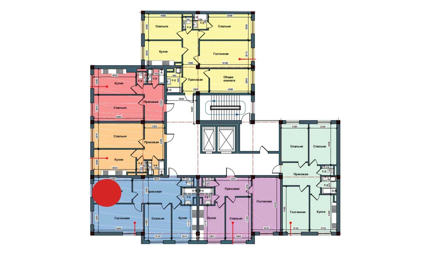 3-комнатная квартира 84.4 м²  2/2 этаж