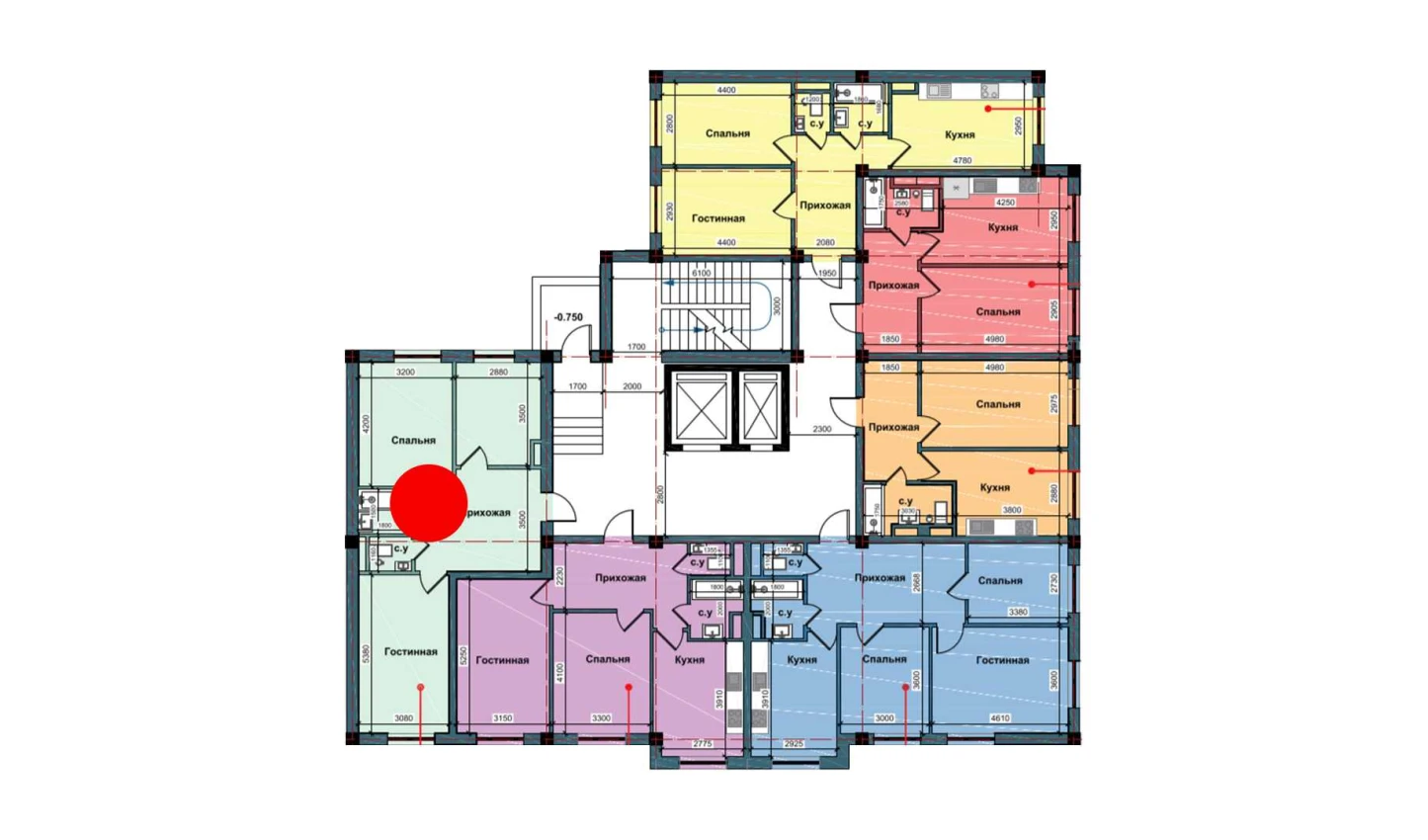 2-комнатная квартира 61.3 м²  1/1 этаж