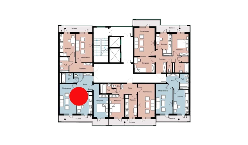 2-xonali xonadon 55.75 m²  12/16 qavat | SOKIN DIYOR Turar-joy majmuasi