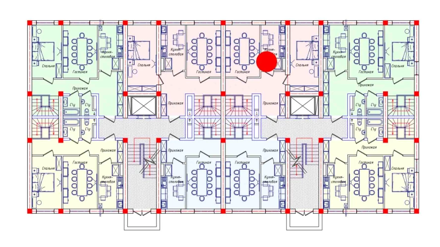 4-комнатная квартира 104.4 м²  1/1 этаж