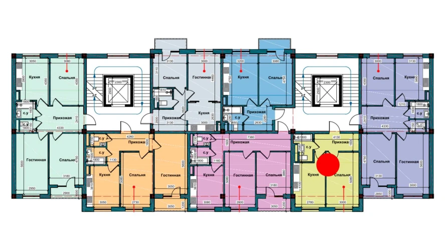 1-xonali xonadon 40 m²  4/4 qavat