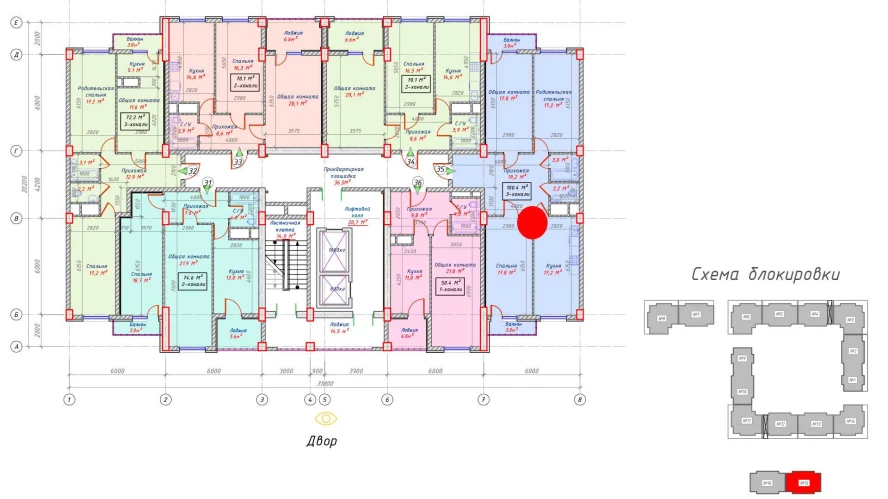 3-комнатная квартира 100.4 м²  3/3 этаж