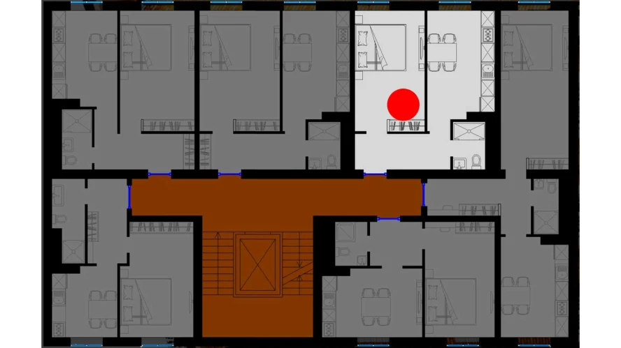 1-комнатная квартира 40 м²  2/2 этаж