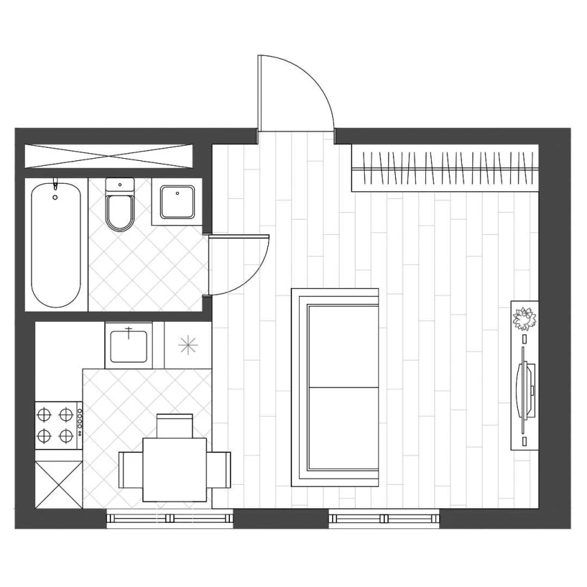 1-комнатная квартира 30 м²  11/11 этаж