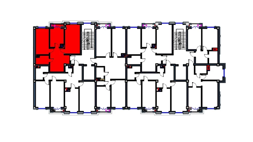 2-комнатная квартира 64 м²  8/8 этаж