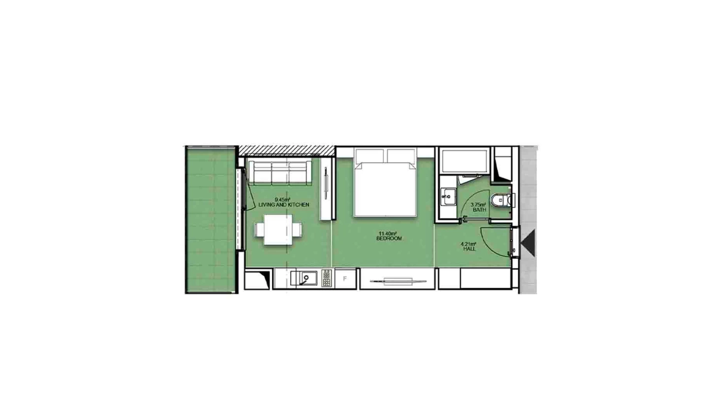 2-комнатная квартира 35.48 м²  5/5 этаж