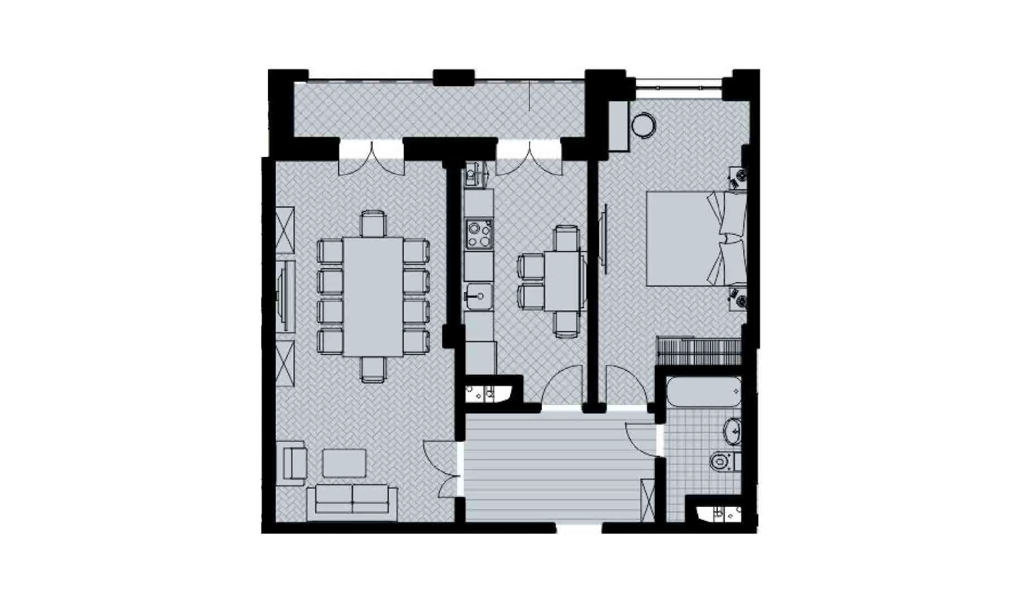 2-комнатная квартира 71.69 м²  3/3 этаж