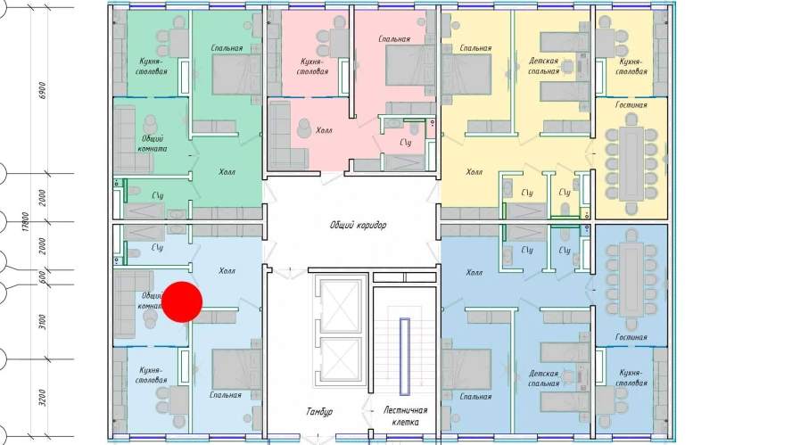 2-комнатная квартира 54.93 м²  1/1 этаж