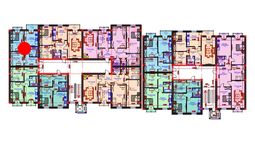 2-комнатная квартира 61.5 м²  6/6 этаж