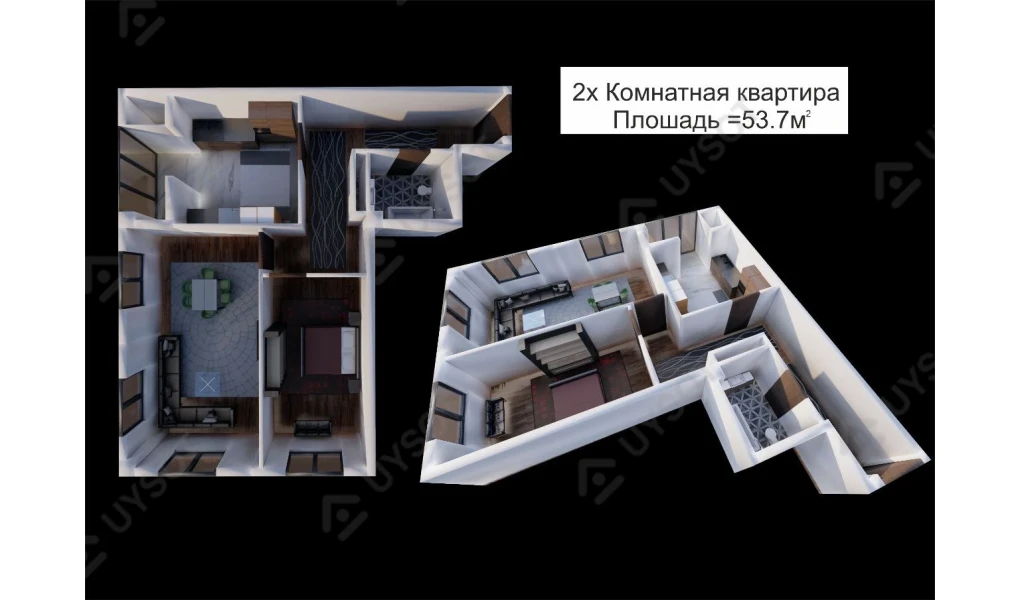 2-комнатная квартира 53.7 м²  8/8 этаж