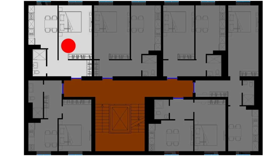 1-комнатная квартира 41 м²  5/5 этаж