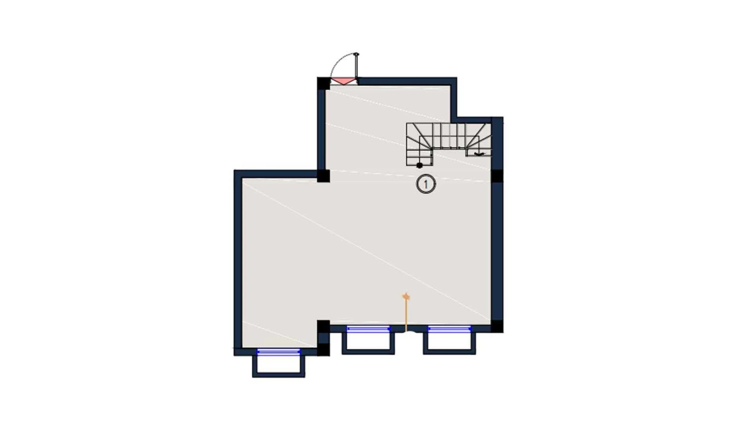 2-комнатная квартира 64.5 м²  1/1 этаж