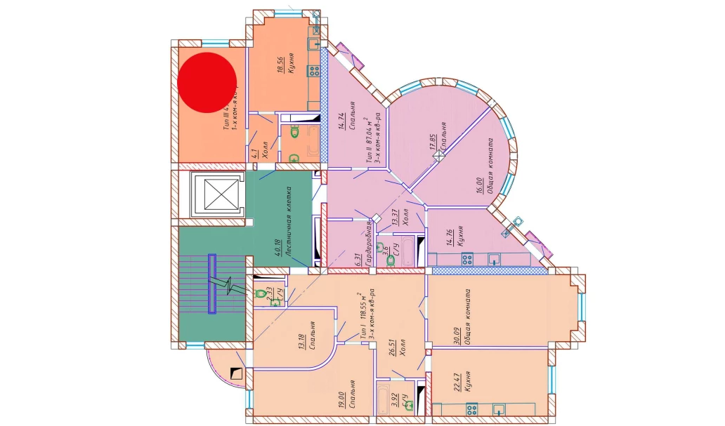 1-комнатная квартира 49.34 м²  10/10 этаж