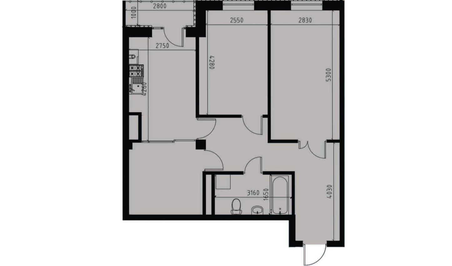 2-комнатная квартира 67.92 м²  5/5 этаж