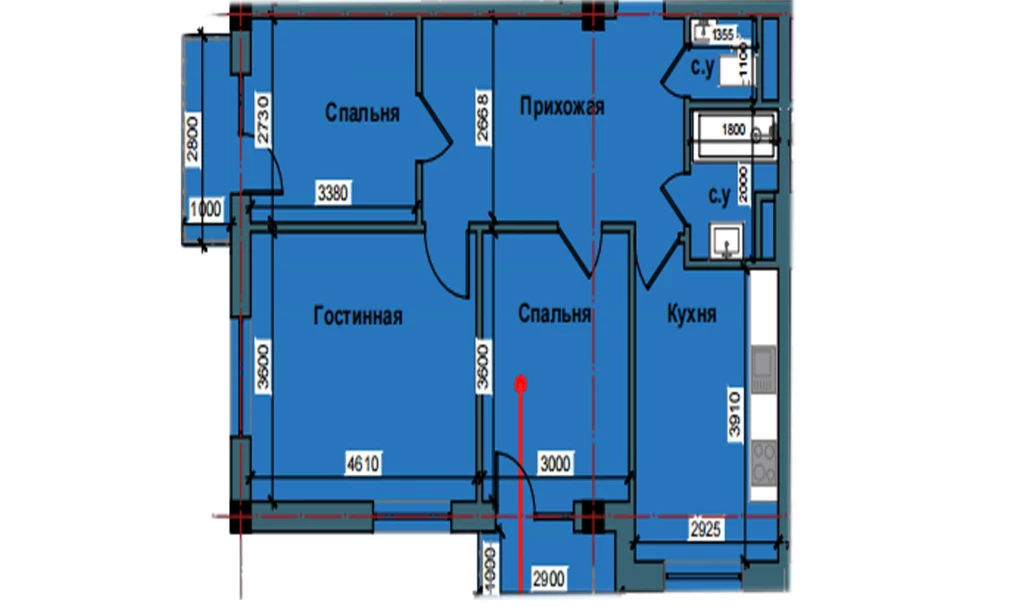 3-комнатная квартира 76.3 м²  6/6 этаж