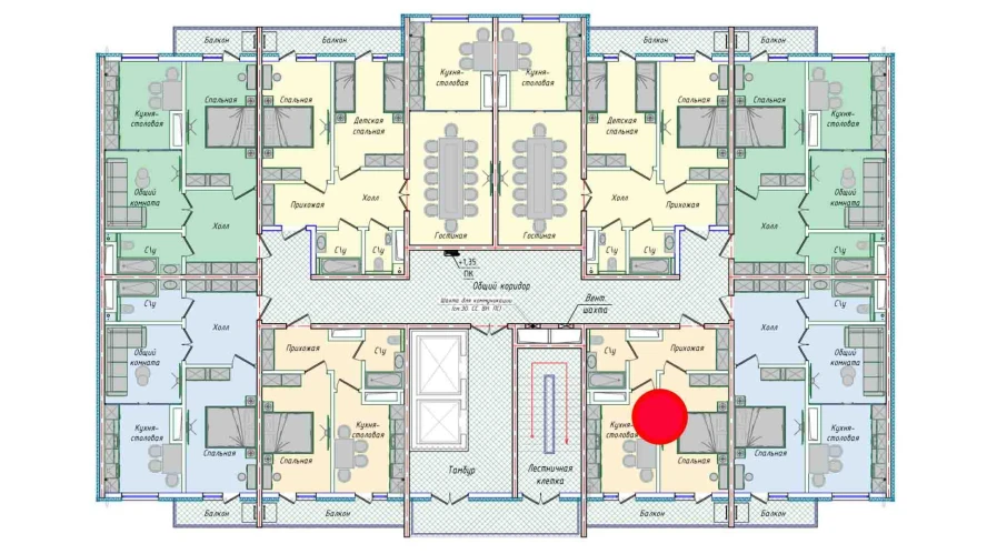 1-xonali xonadon 35.73 m²  10/10 qavat