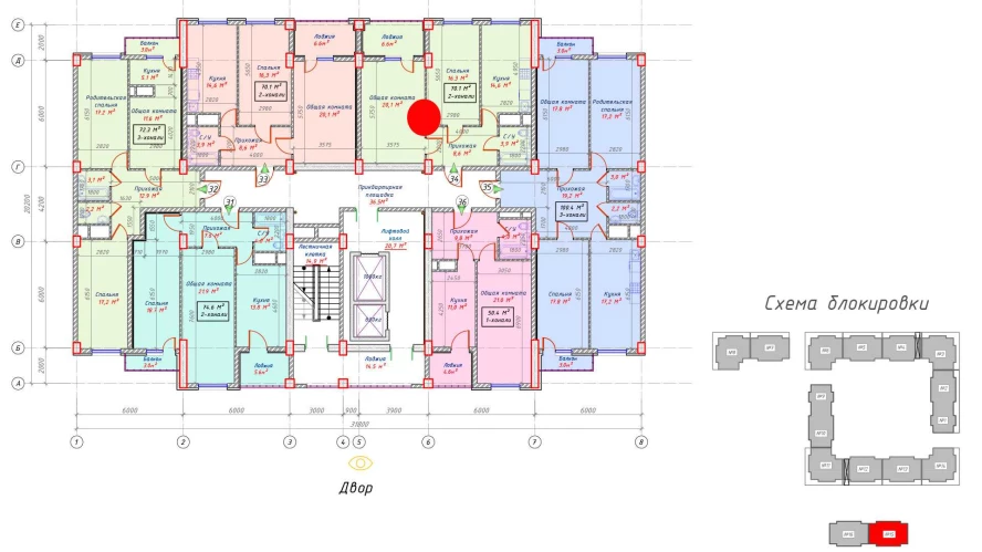 2-комнатная квартира 70.1 м²  15/15 этаж