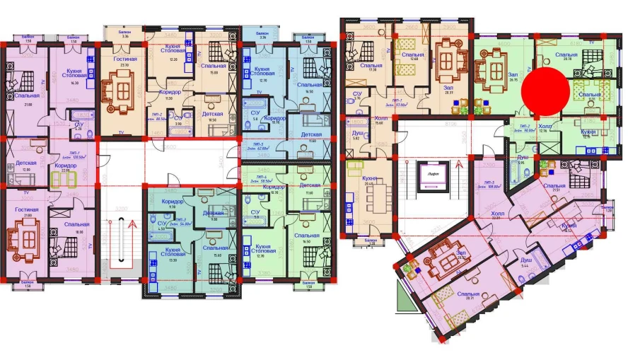 3-комнатная квартира 90 м²  3/3 этаж