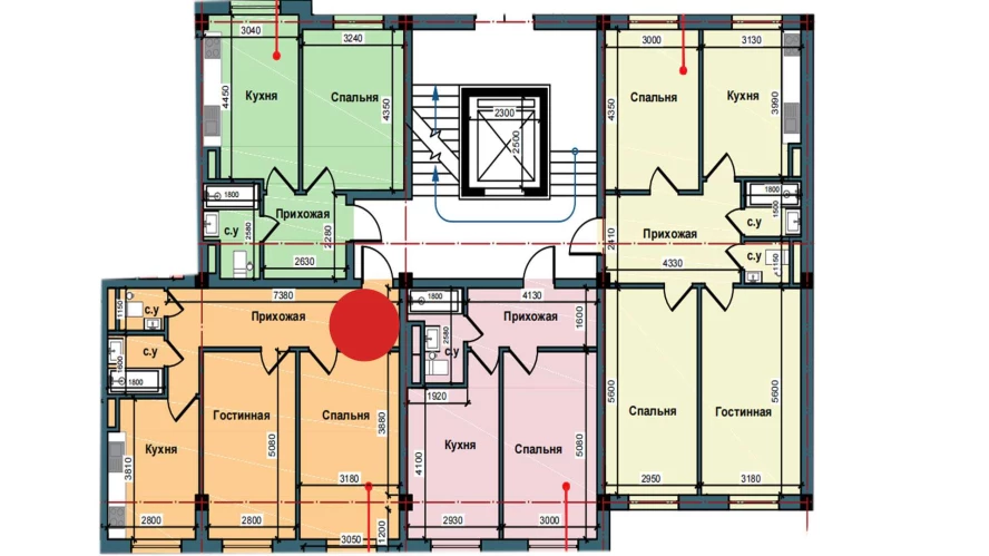 2-xonali xonadon 62.4 m²  5/5 qavat