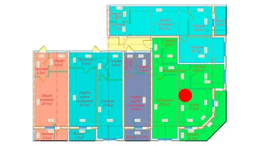 2-xonali xonadon 80.8 m²  15/16 qavat | DO'MBIROBOD RESIDENCE Turar-joy majmuasi