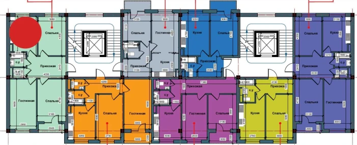 3-xonali xonadon 77.8 m²  4/9 qavat | NUR BARAKA Turar-joy majmuasi