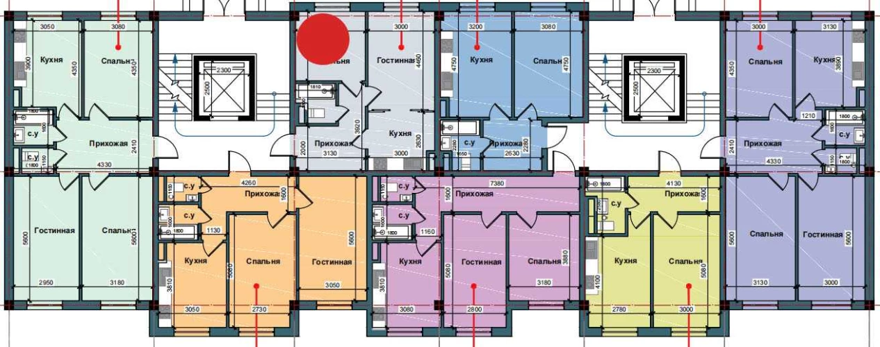 2-комнатная квартира 48 м²  1/1 этаж