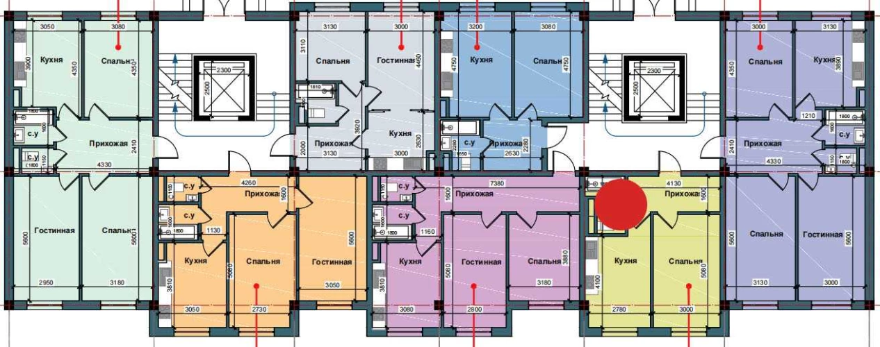 1-комнатная квартира 40.7 м²  1/1 этаж