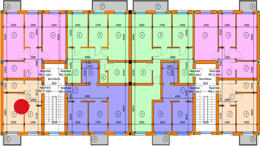 1-xonali xonadon 33.49 m²  3/3 qavat