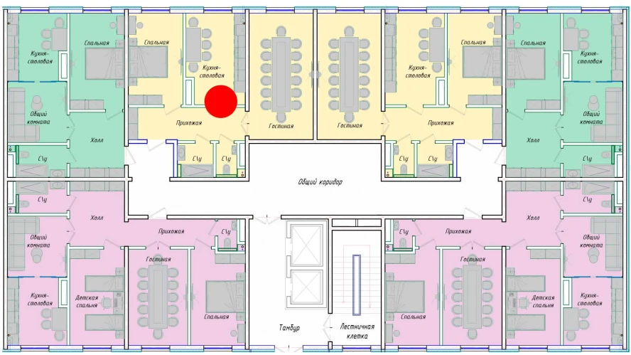 2-комнатная квартира 68.56 м²  1/1 этаж