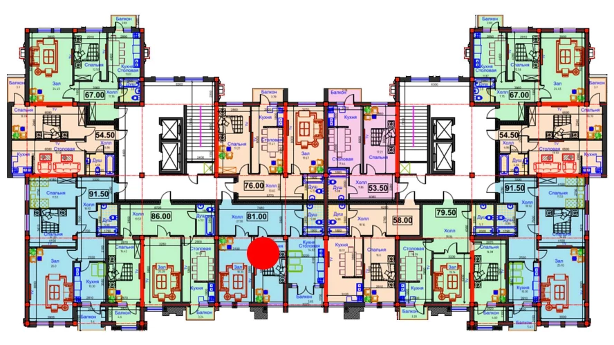 2-xonali xonadon 81 m²  11/11 qavat