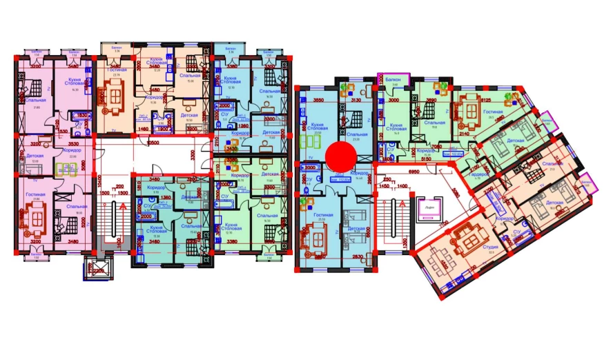 3-комнатная квартира 97 м²  7/7 этаж