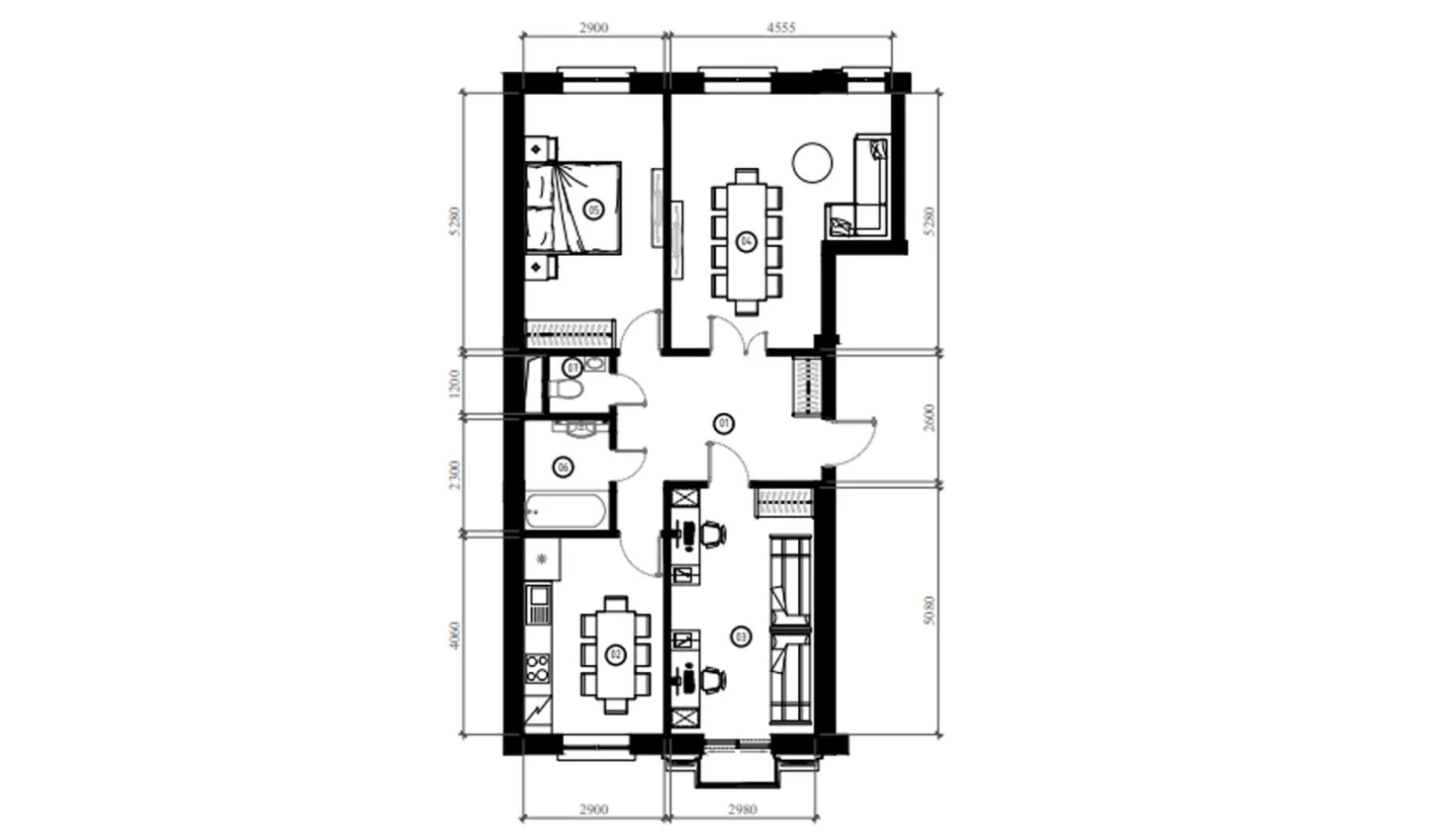 3-xonali xonadon 80.7 m²  4/4 qavat